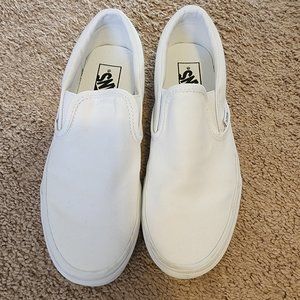 Vans White Slip On Shoes